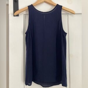 J.Crew | Elegant Navy Silk Sleeveless Top